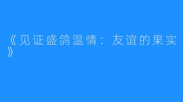 《见证盛鸽温情：友谊的果实》