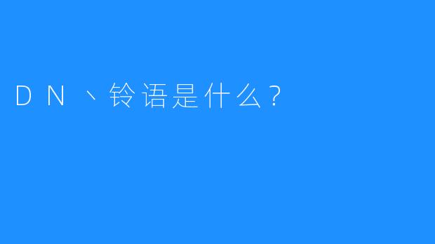 DN丶铃语是什么？