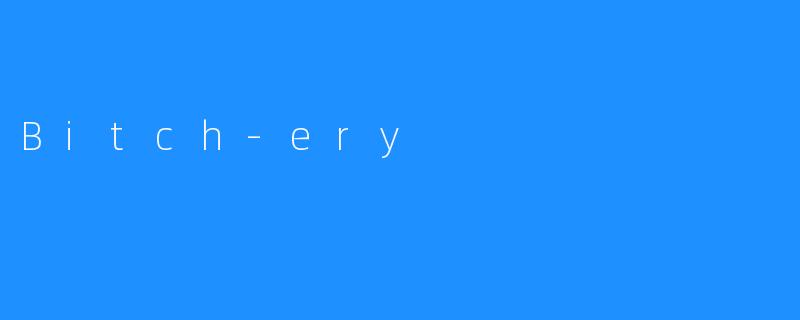 「Bitch-ery：挑剔到极致的乐趣」