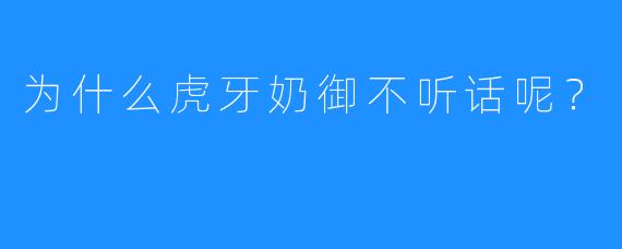 为什么虎牙奶御不听话呢？