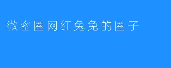 探秘微密圈网红兔兔的圈子