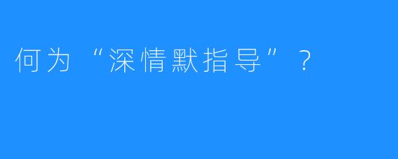 何为“深情默指导”？