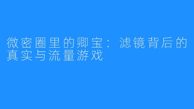 微密圈里的卿宝：滤镜背后的真实与流量游戏