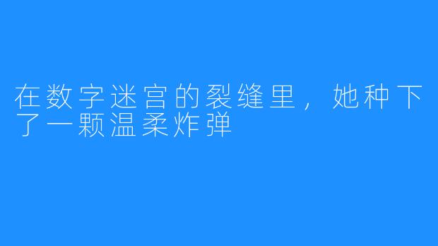 在数字迷宫的裂缝里,她种下了一颗温柔炸弹